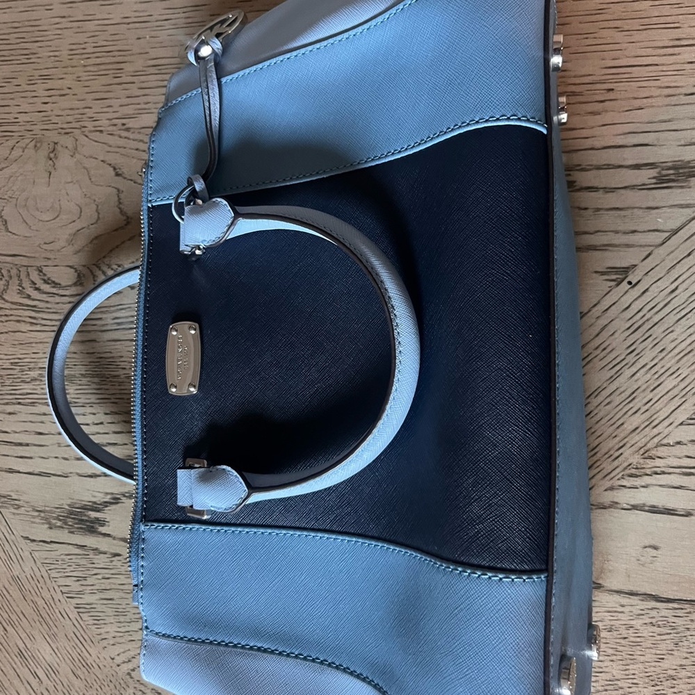 Michael Kors Light Blue and Navy Satchel